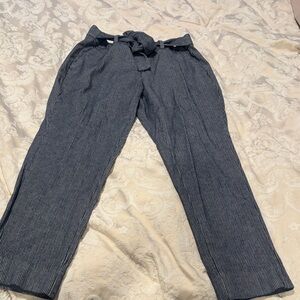 Banana Republic Navy Striped Ankle Pants